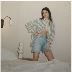 New 💥Madewell High Rise Denim Baggy Jeans Shorts summer spring warm sunny